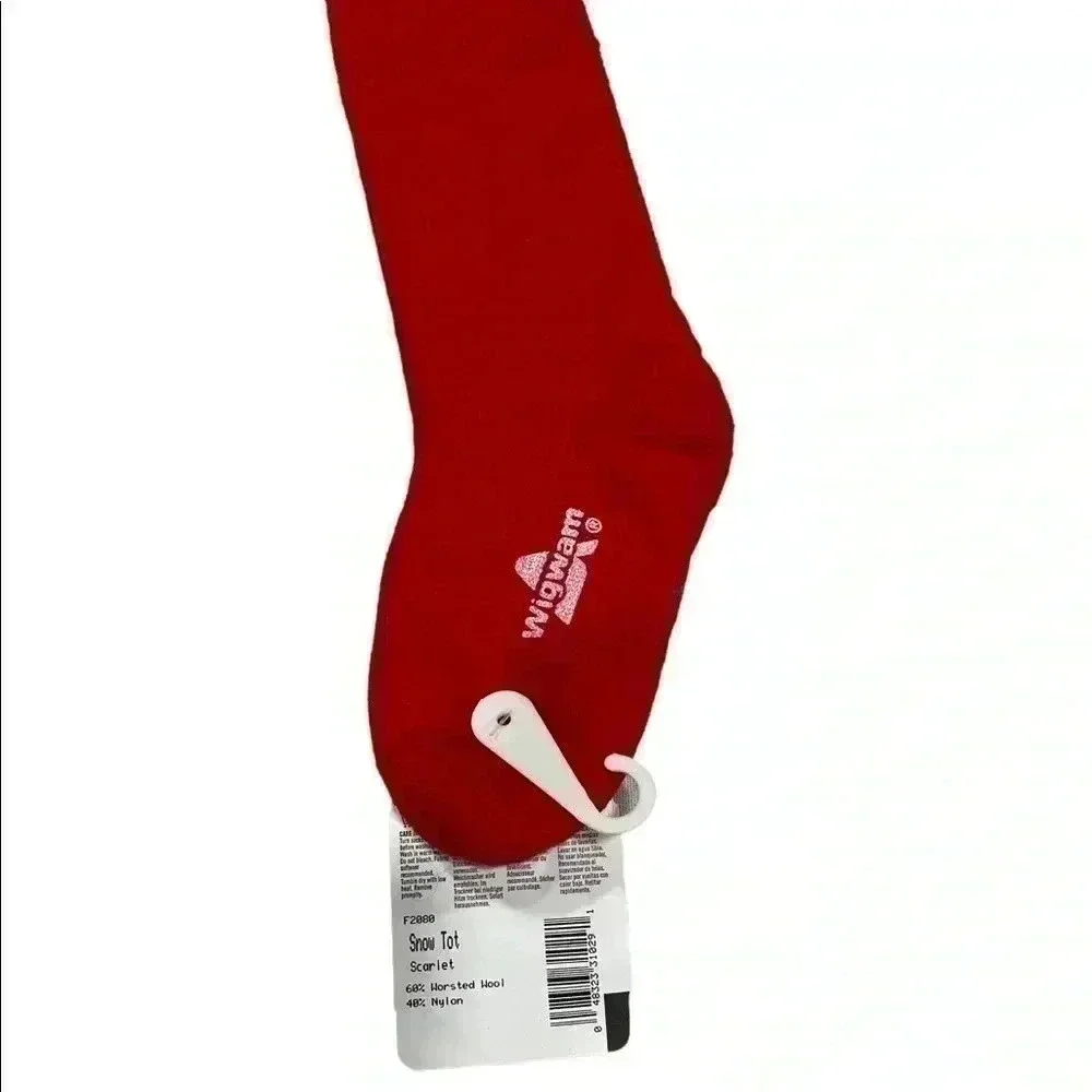 Wigwam - red youth small worsted wool blend socks Toddler 4-7